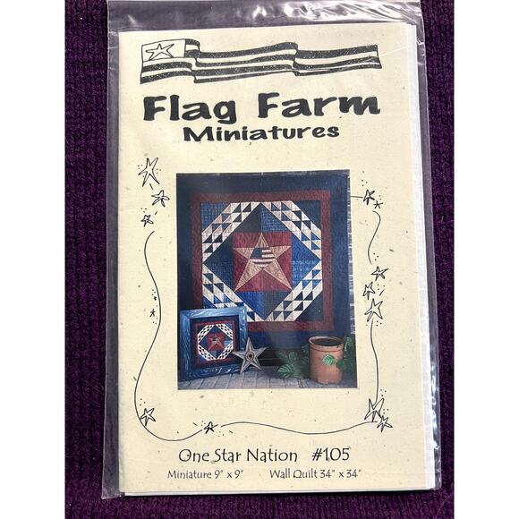 quilt pattern flag farm miniatures wall quilt #105 - Picture 1 of 6